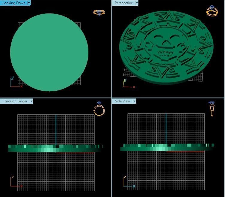 0101238 gold coin with skull 3D print model_2