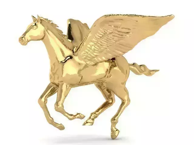 0101239 gold horse with wings