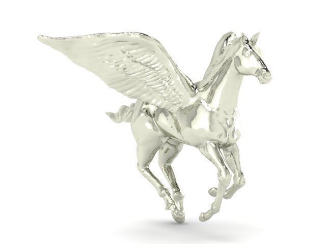 0101239 gold horse with wings 3D print model_1