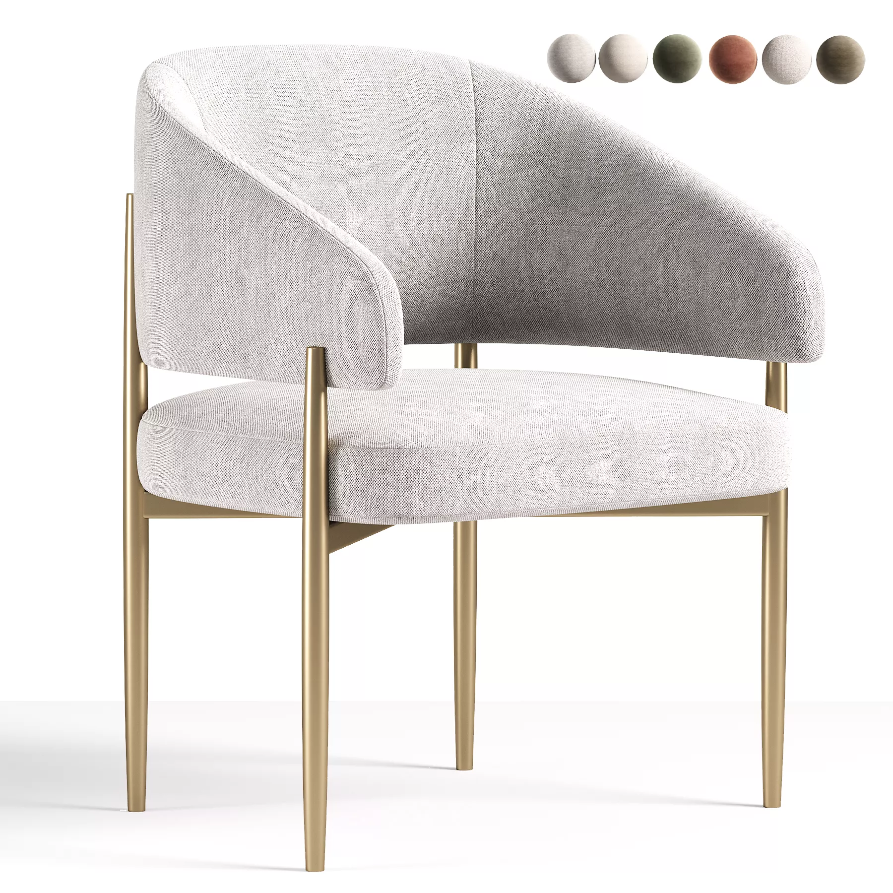 Eva Metal Vegan Dining Chair 3D model