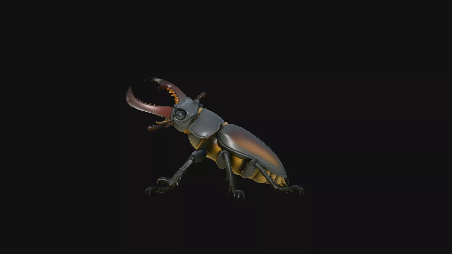 Stag Beetle Statue Design 3 - 3D Print Model 3D print model