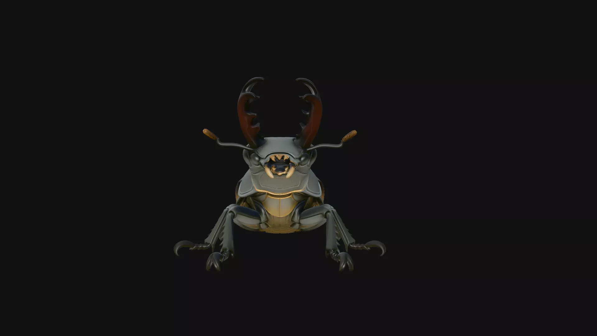 Stag Beetle Statue Design 4 - 3D Print Model 3D print model