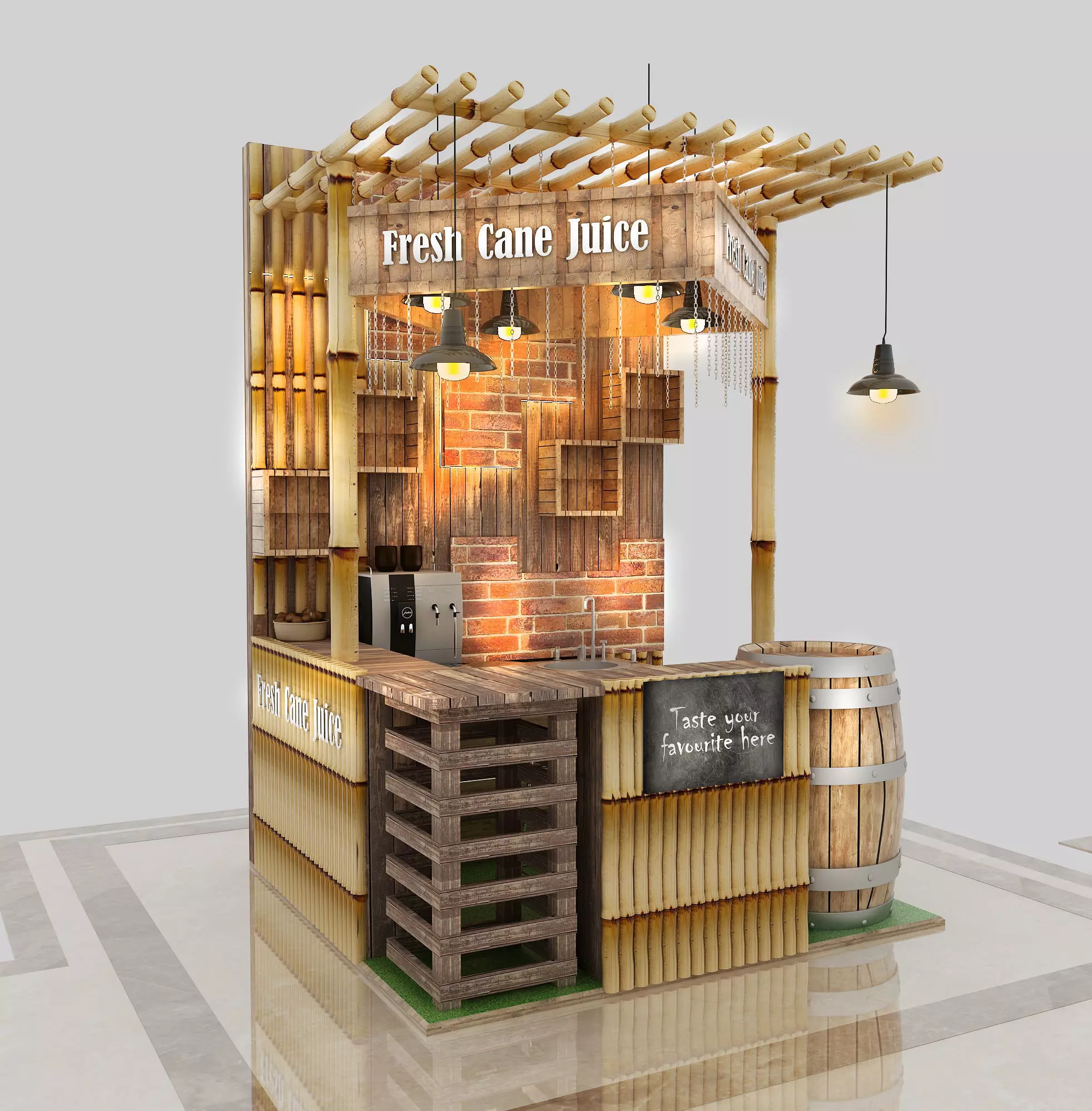 Kiosk - Cane Juice 3D model_0