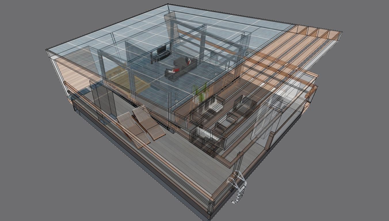 glamping boat Low-poly 3D model_3