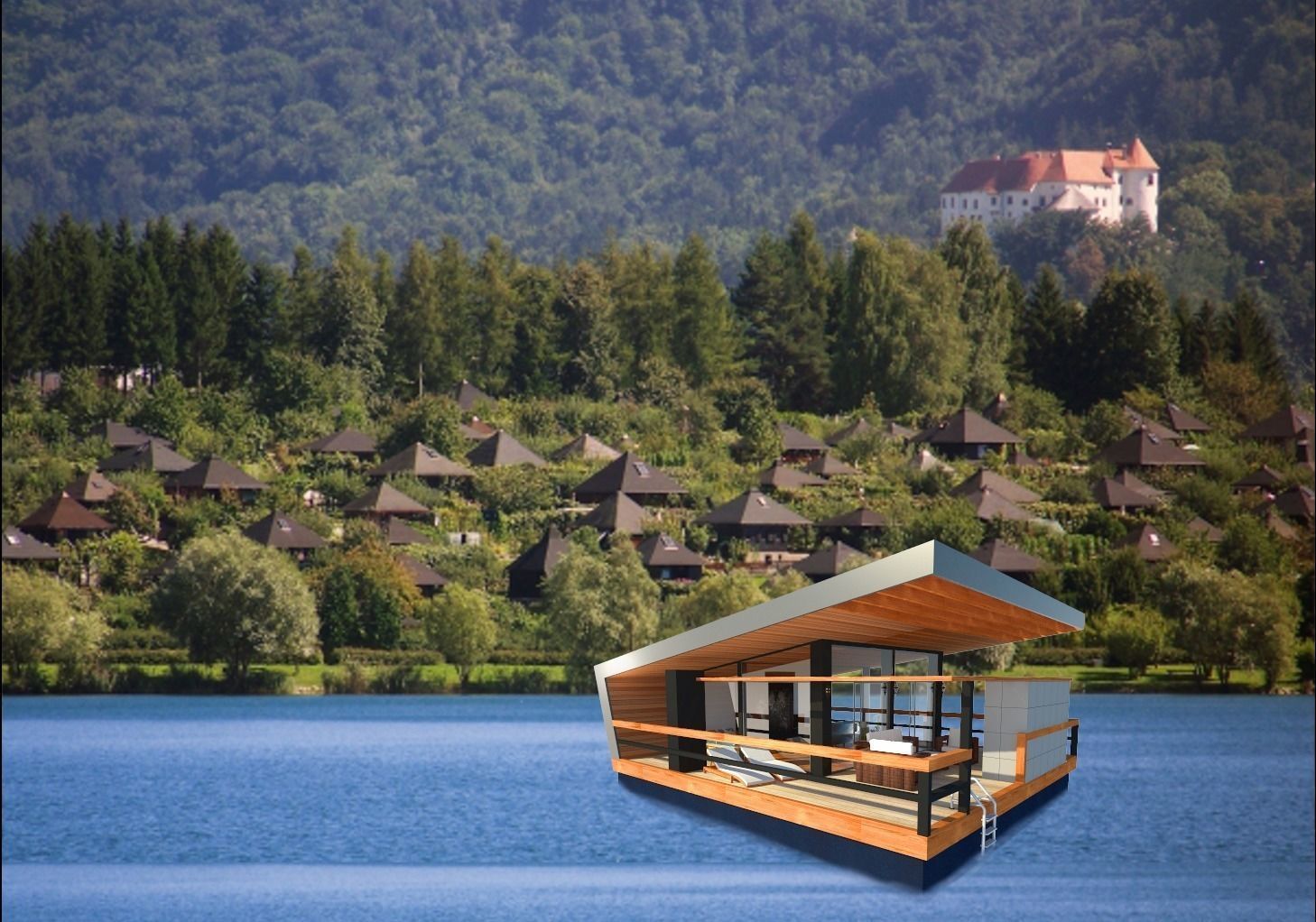 glamping boat Low-poly 3D model_4