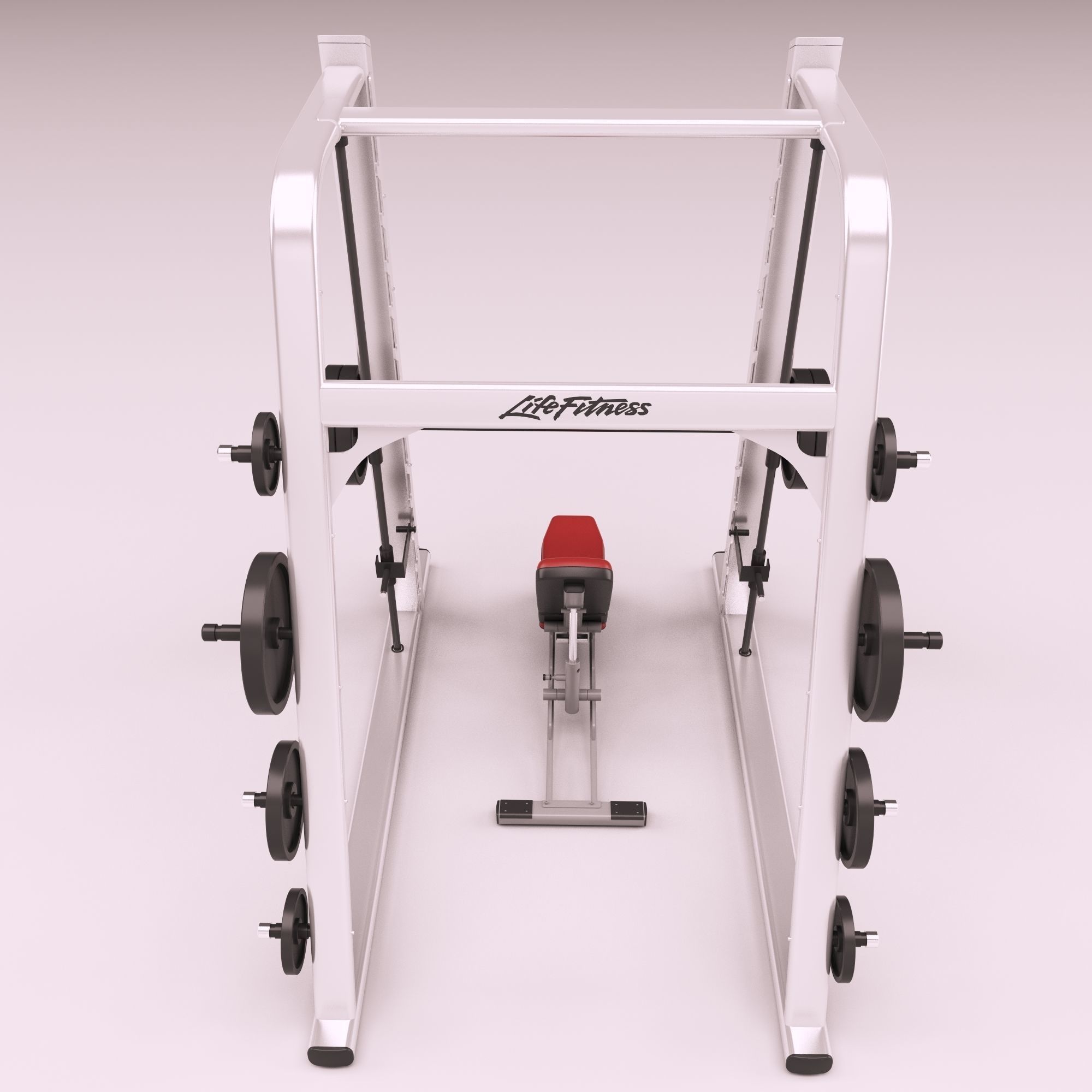 Smith machine and Multi-Adjustable Bench 3D model_3