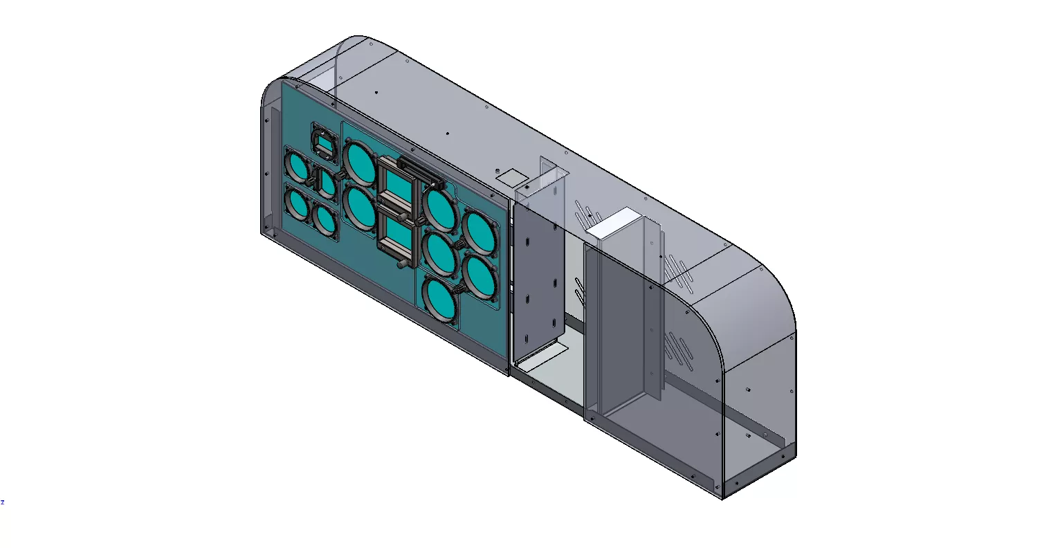 Cessna 172 Instrument Panel with 3D Printable Bezels 3D model