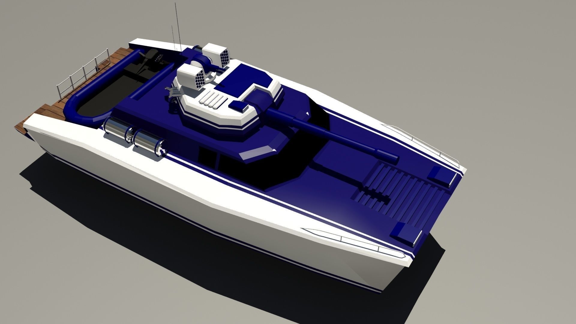 Boat Tank Low-poly 3D model_1