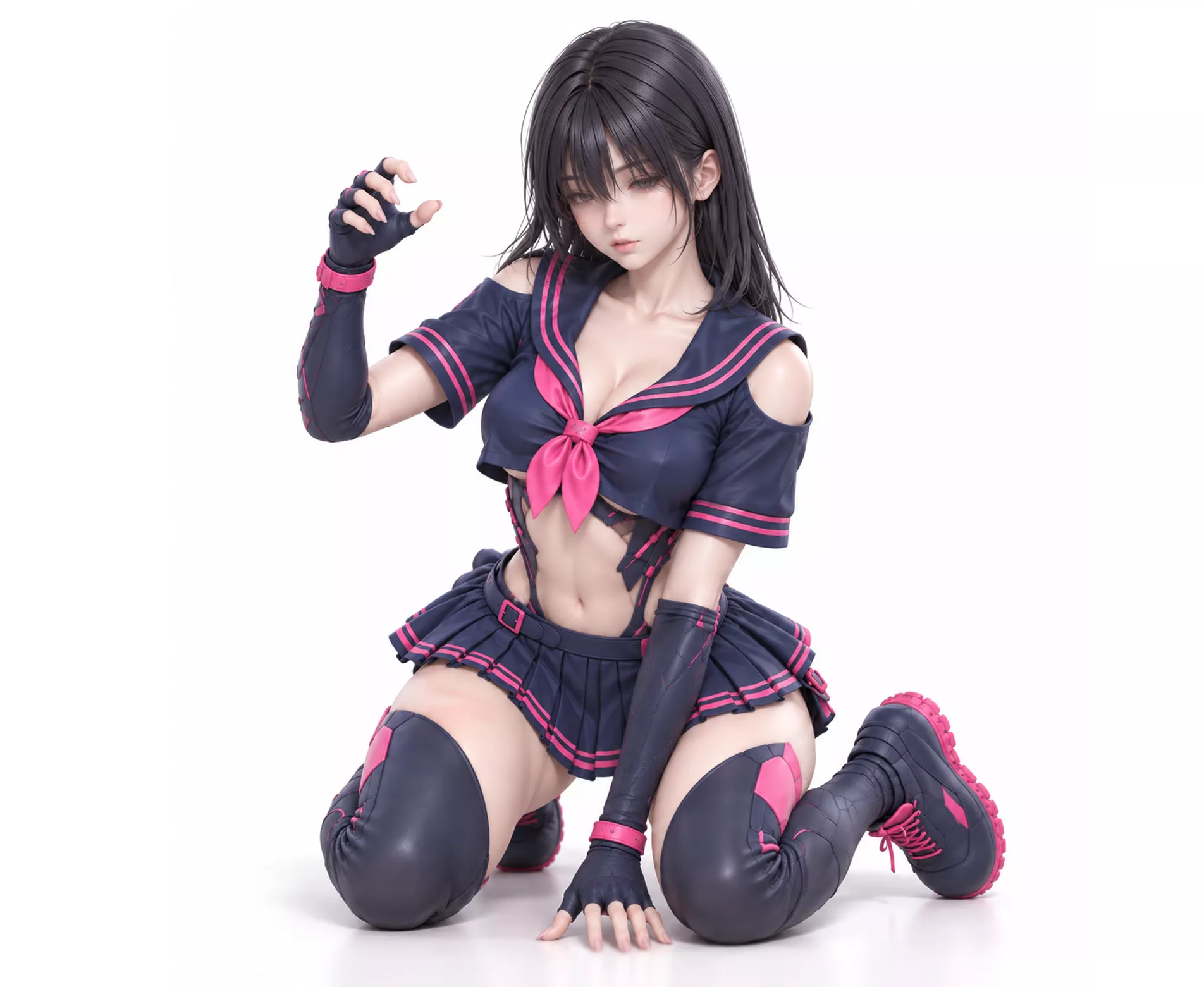 Cyberpunk Idol Keyholder Girl 3D Printable Anime Figure STL 3D print model
