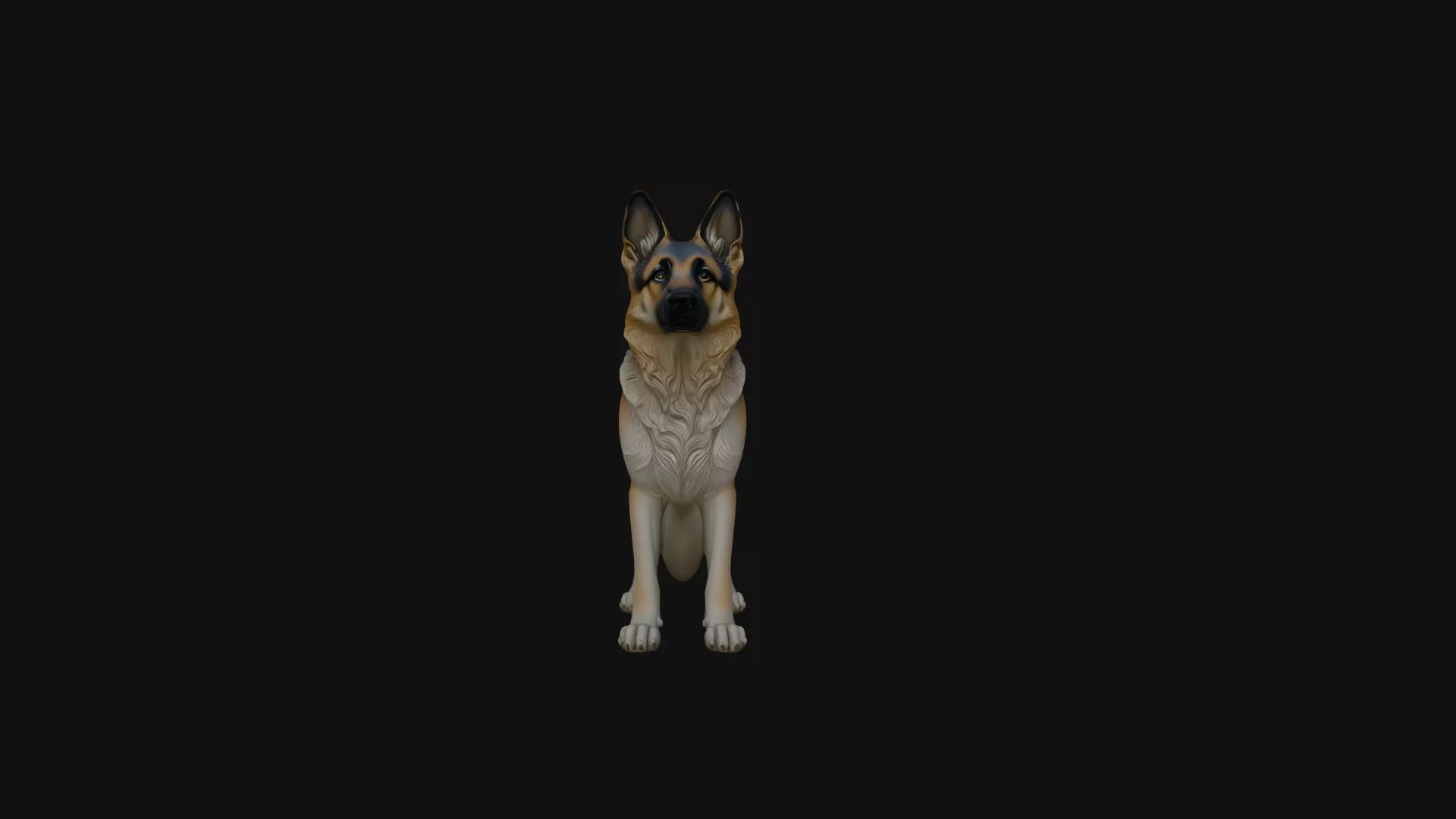 German Shepherd Dog Statue Design 1 - 3D Print Model 3D print model