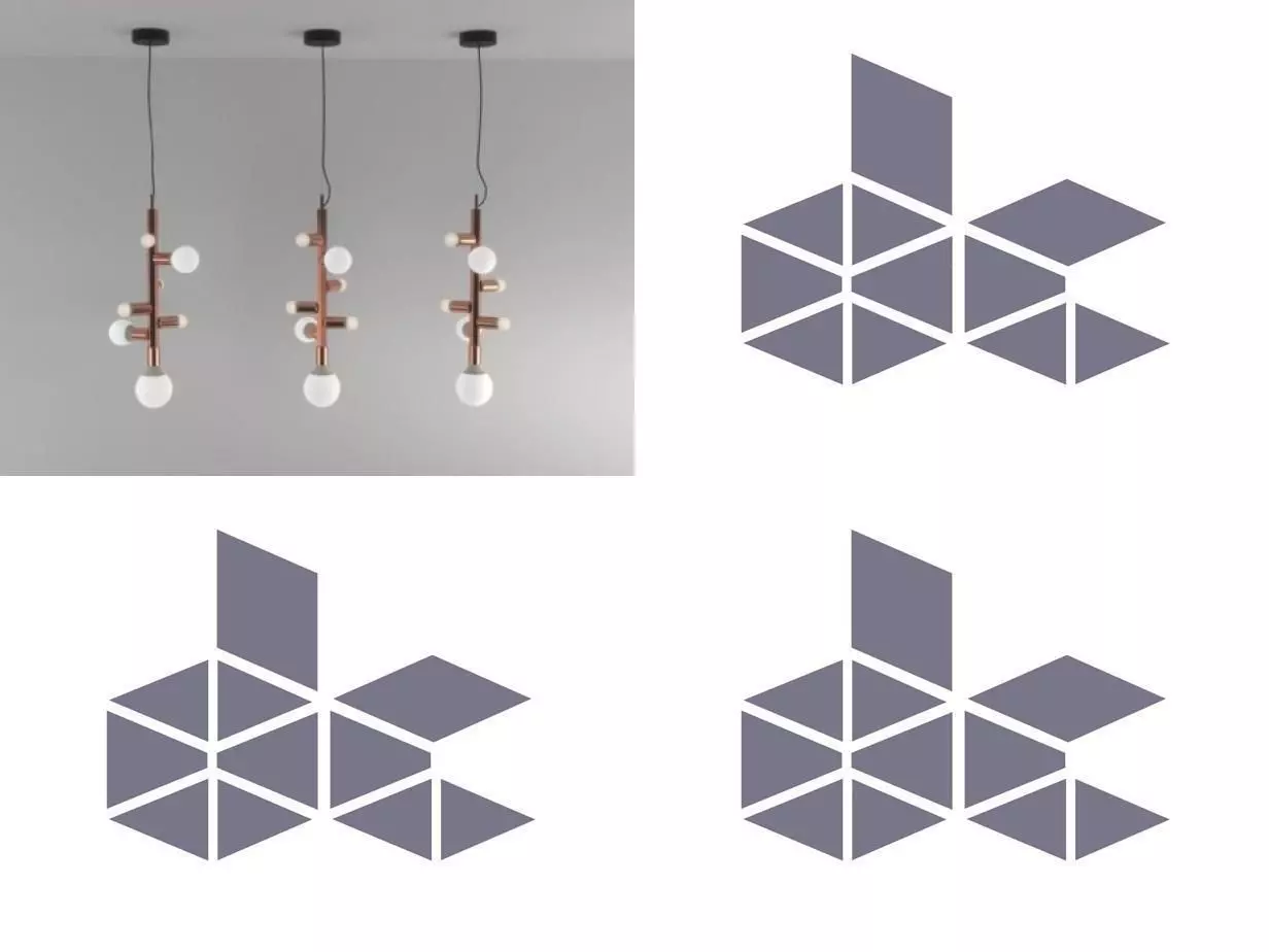 Party pendant light with balls 3D model_4