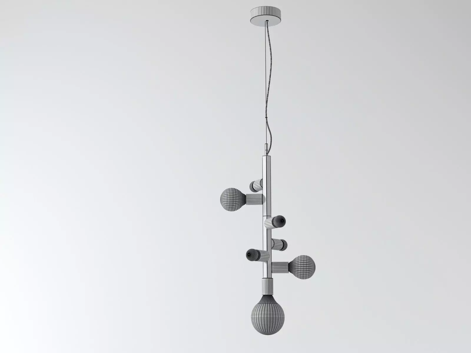 Party pendant light with balls 3D model_5