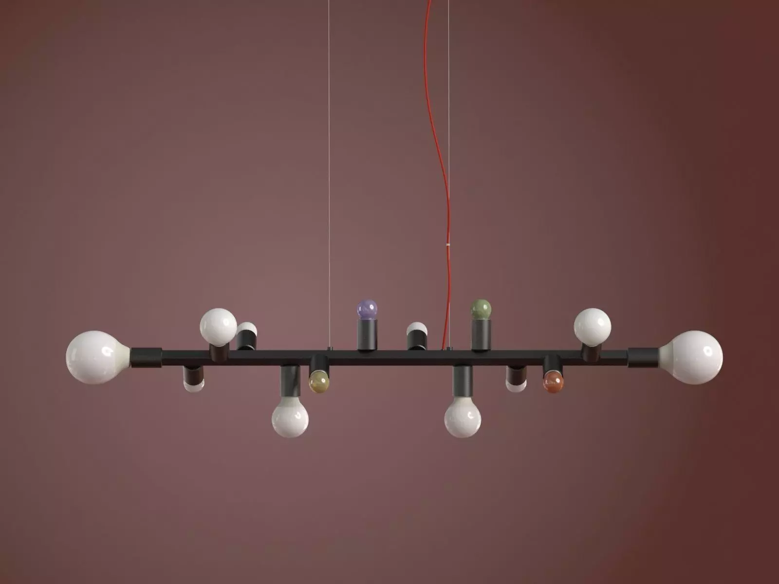 Party pendant light with balls 3D model_2