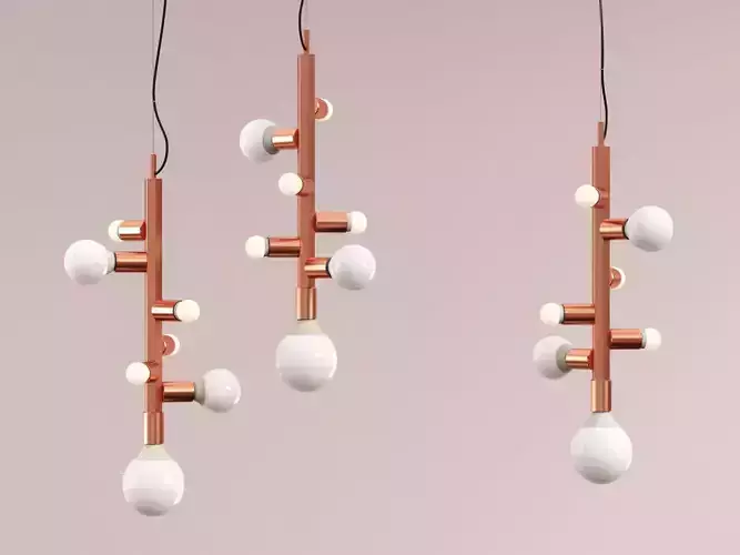 Party pendant light with balls 3D model