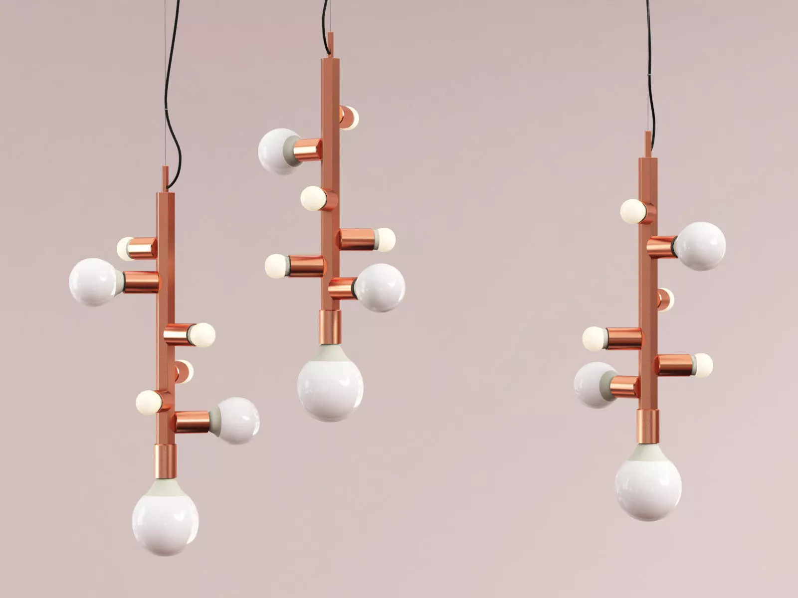 Party pendant light with balls 3D model_0