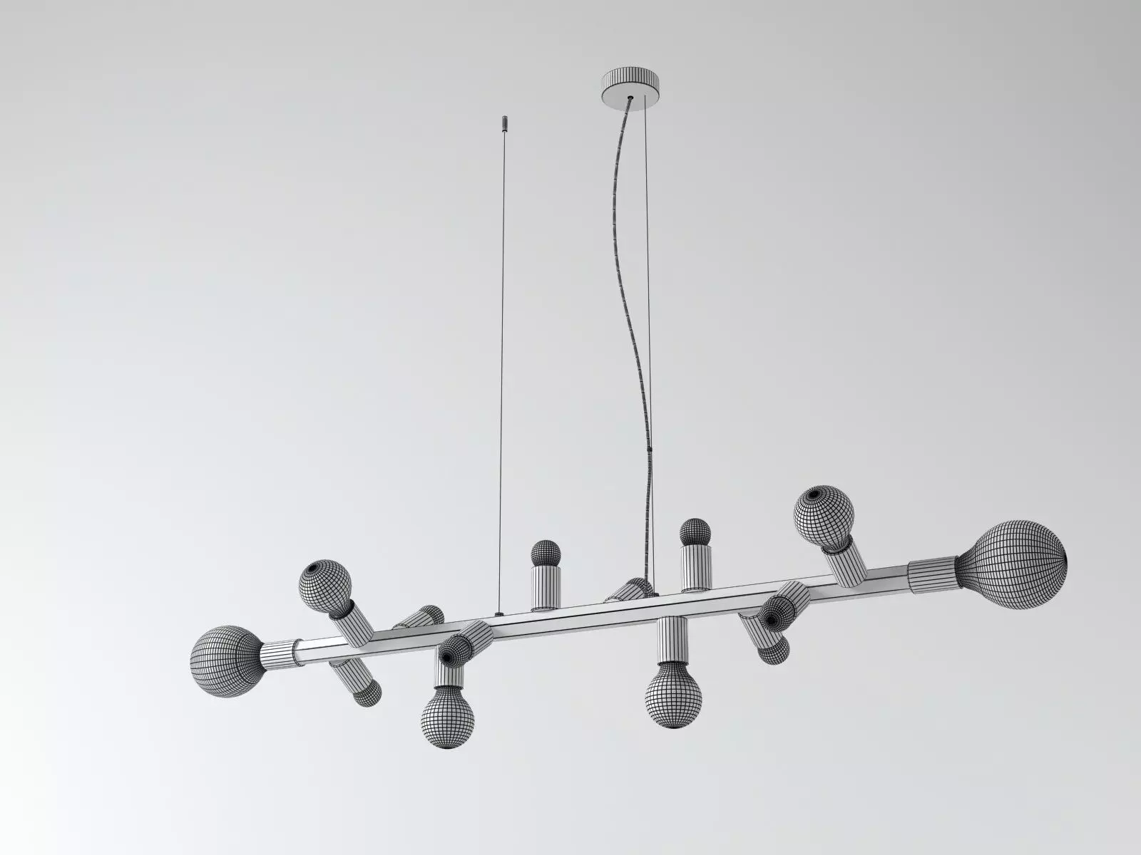 Party pendant light with balls 3D model_6