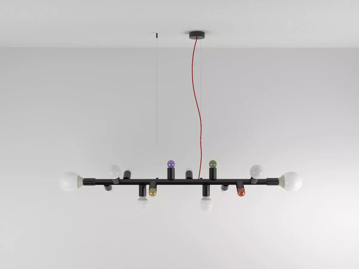 Party pendant light with balls 3D model_3