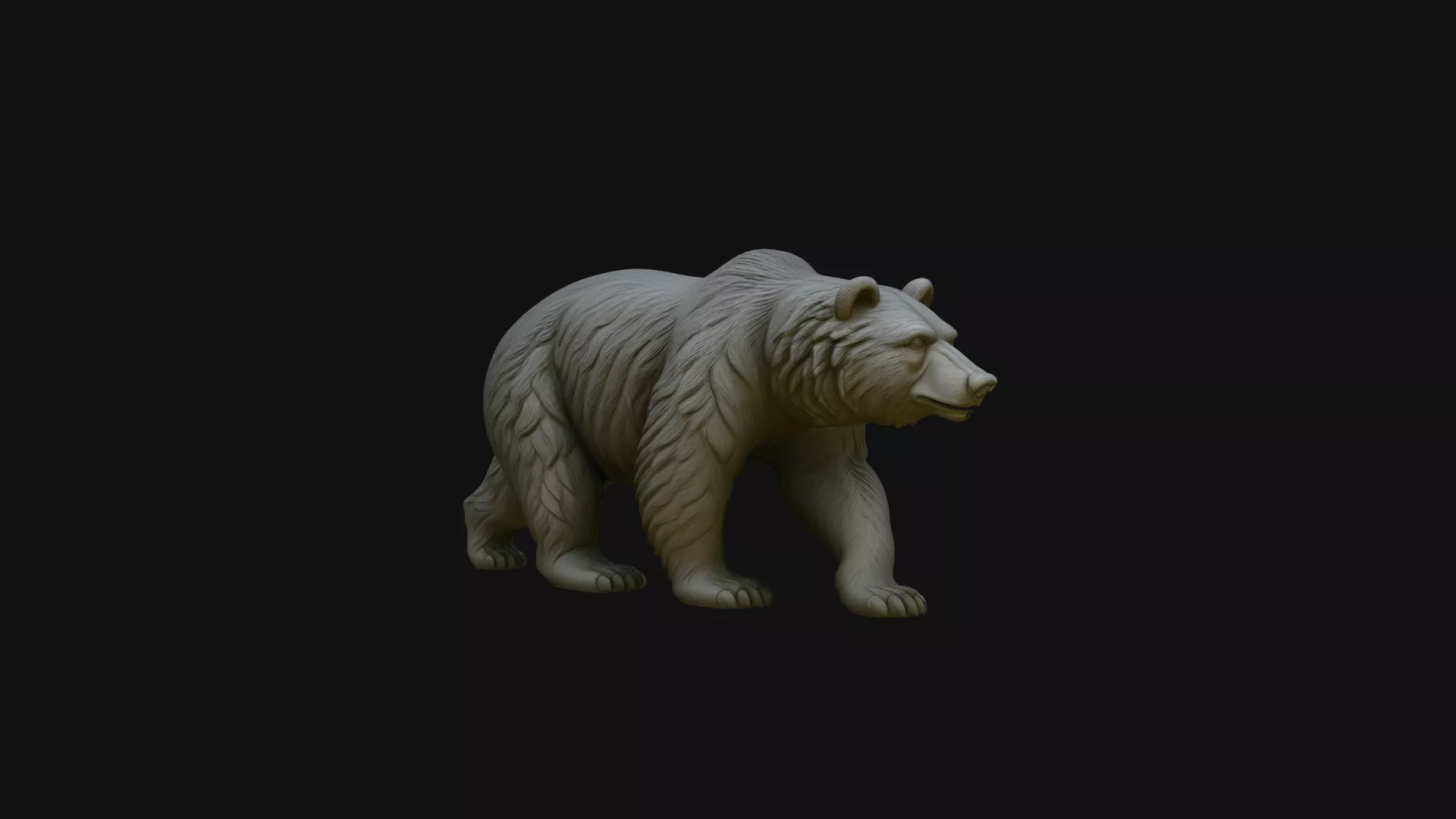 Walking Grizzly Bear Statue Design 1 - 3D Print Model 3D print model