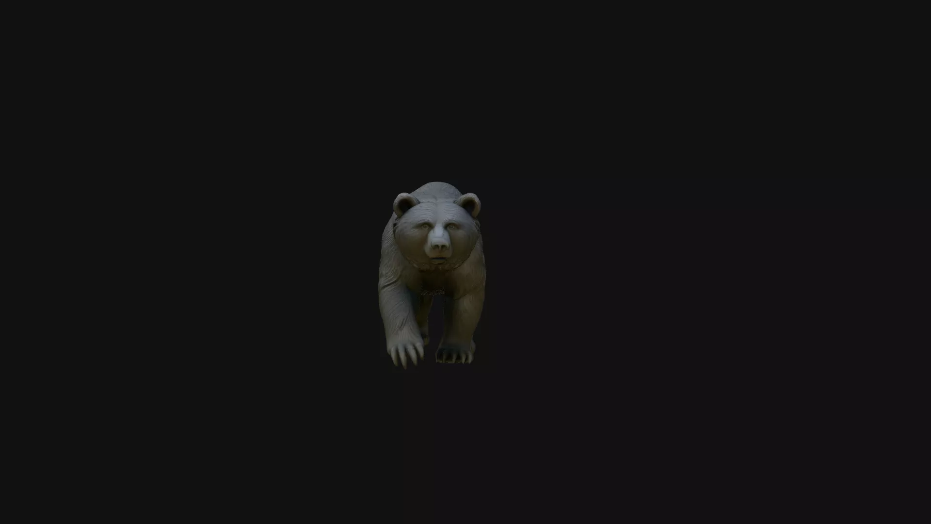 Walking Grizzly Bear Statue Design 4 - 3D Print Model 3D print model