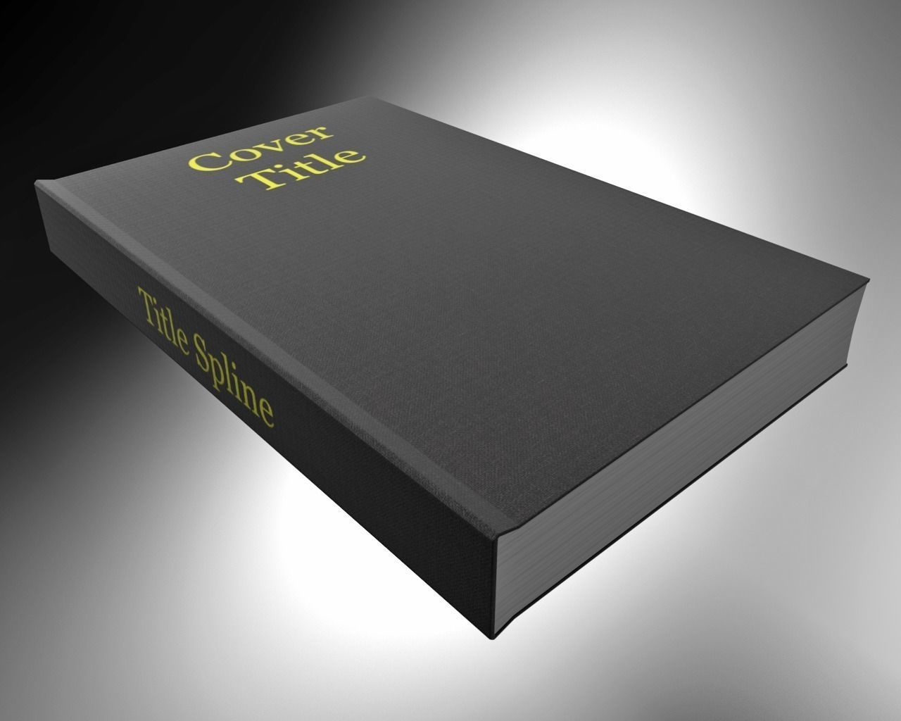 Closed hardcover book Black 3D model_1