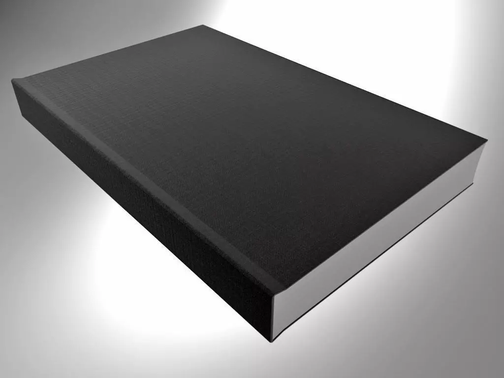 Closed hardcover book Black 3D model_0