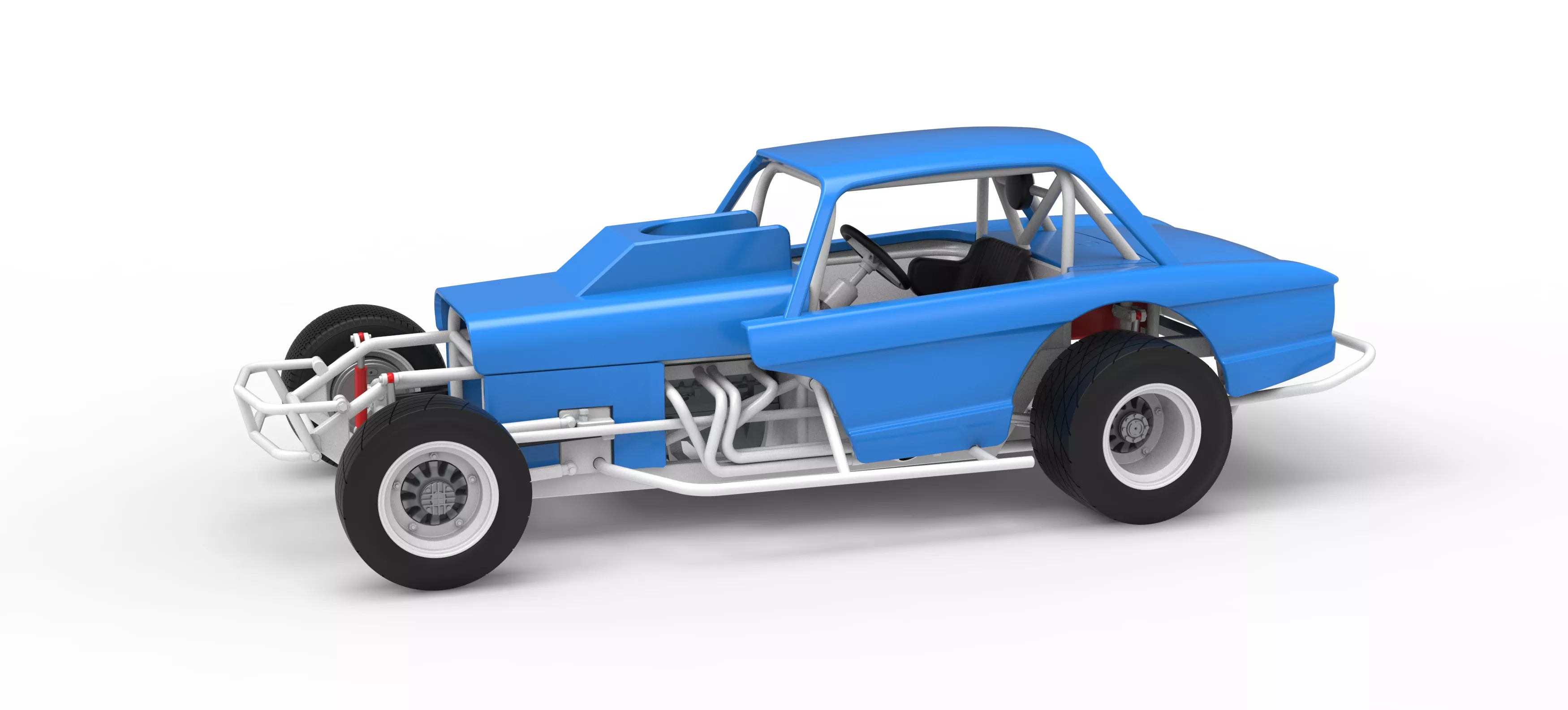 Vintage Dirt Modified stock car Version 10 Scale 1 to 25 3D print model