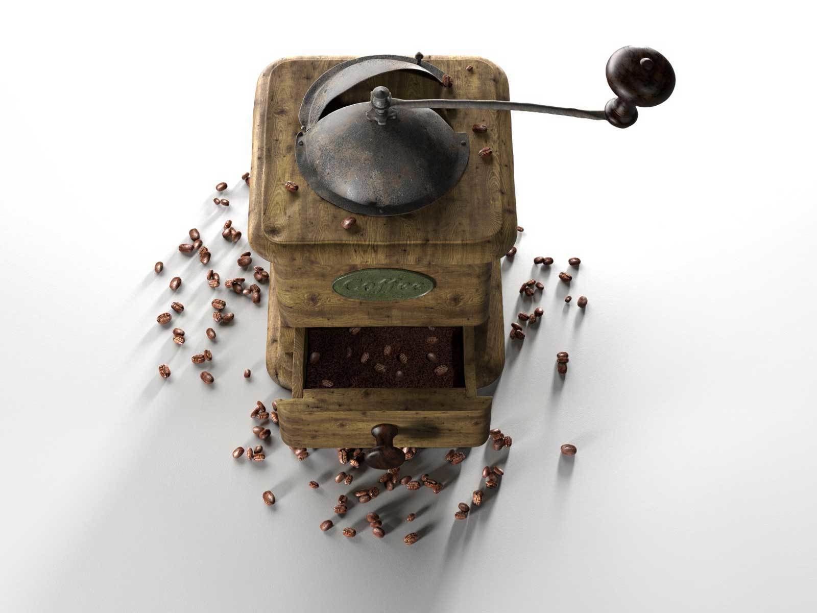 Vintage Coffee Grinder 3D model_1