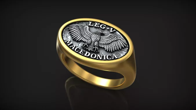 Roman Legion Macedonica Aquila Eagle Antique Ring