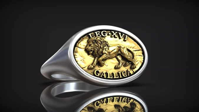 Roman Legion Gallica Lion Vintage Ancient Ring