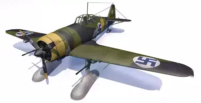 Fokker D-21 - D-XXI - Finnish 3D model