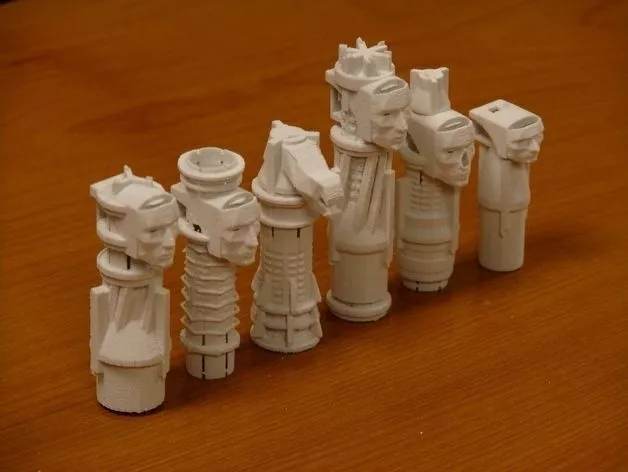 Chess Set polygonal head Free 3D print model