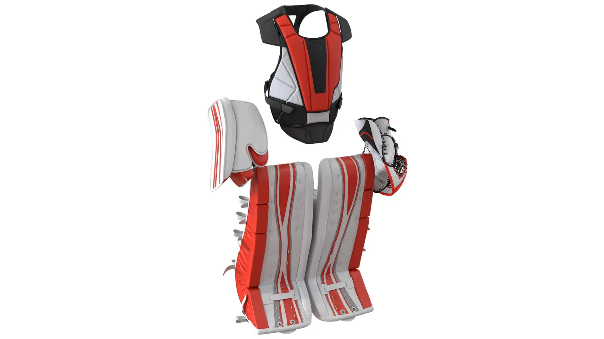 Hockey Goalie Protection Kit Generic Red 3D model