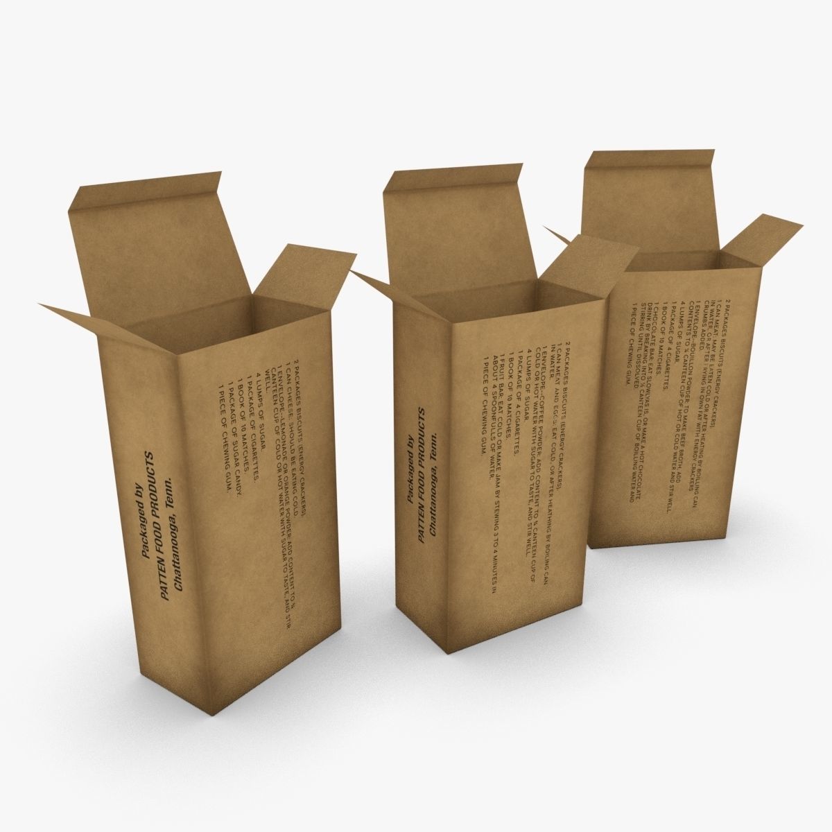 US K-Ration boxes Low-poly 3D model_10