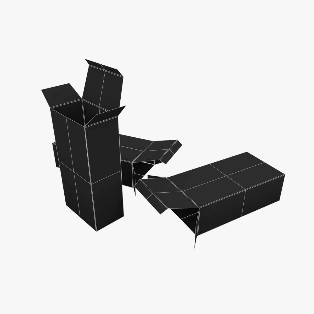 US K-Ration boxes Low-poly 3D model_16