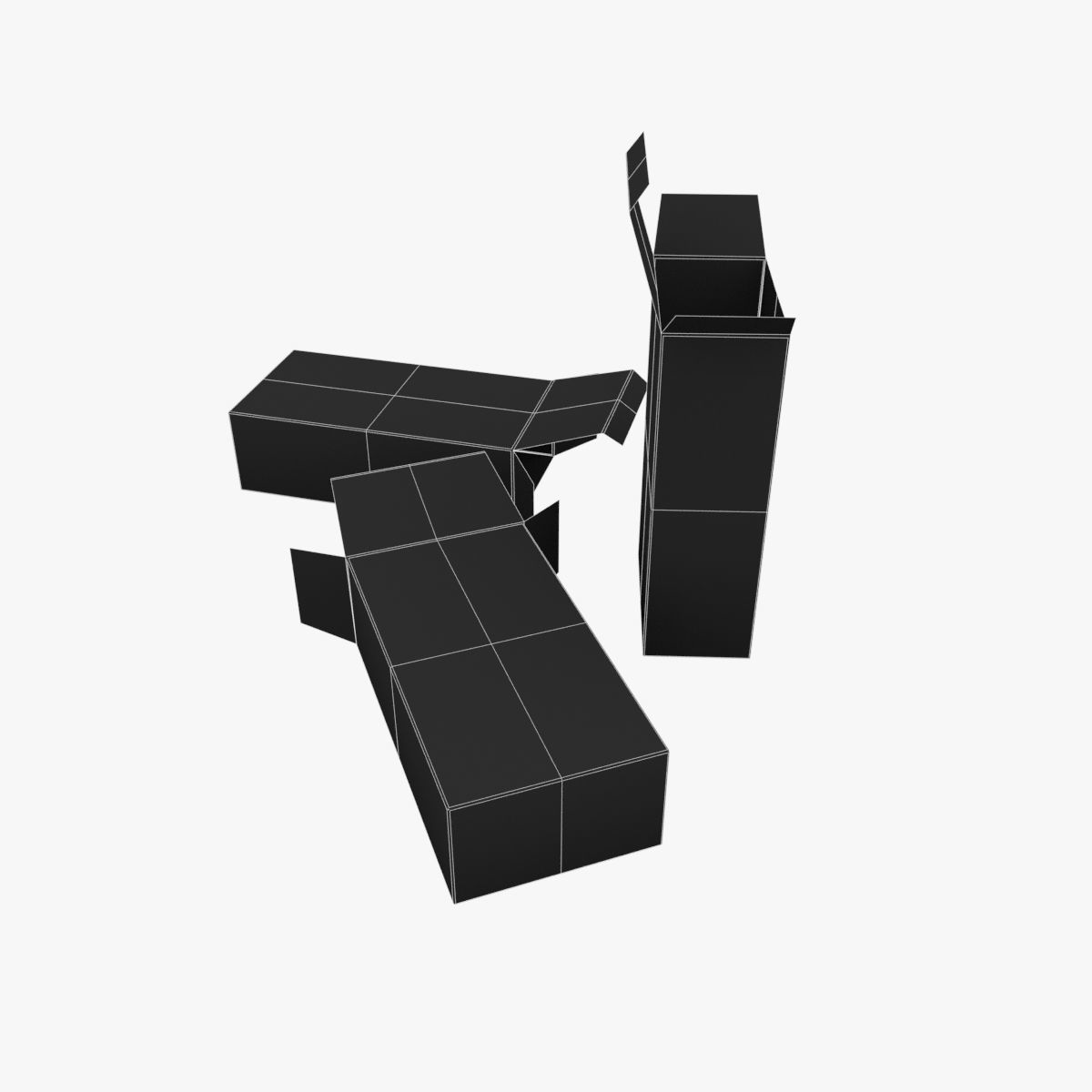 US K-Ration boxes Low-poly 3D model_13