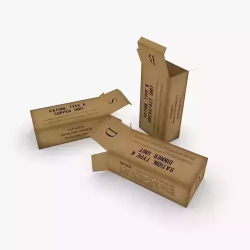 US K-Ration boxes Low-poly 3D model