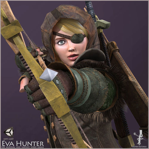 Eva Hunter Low-poly 3D model