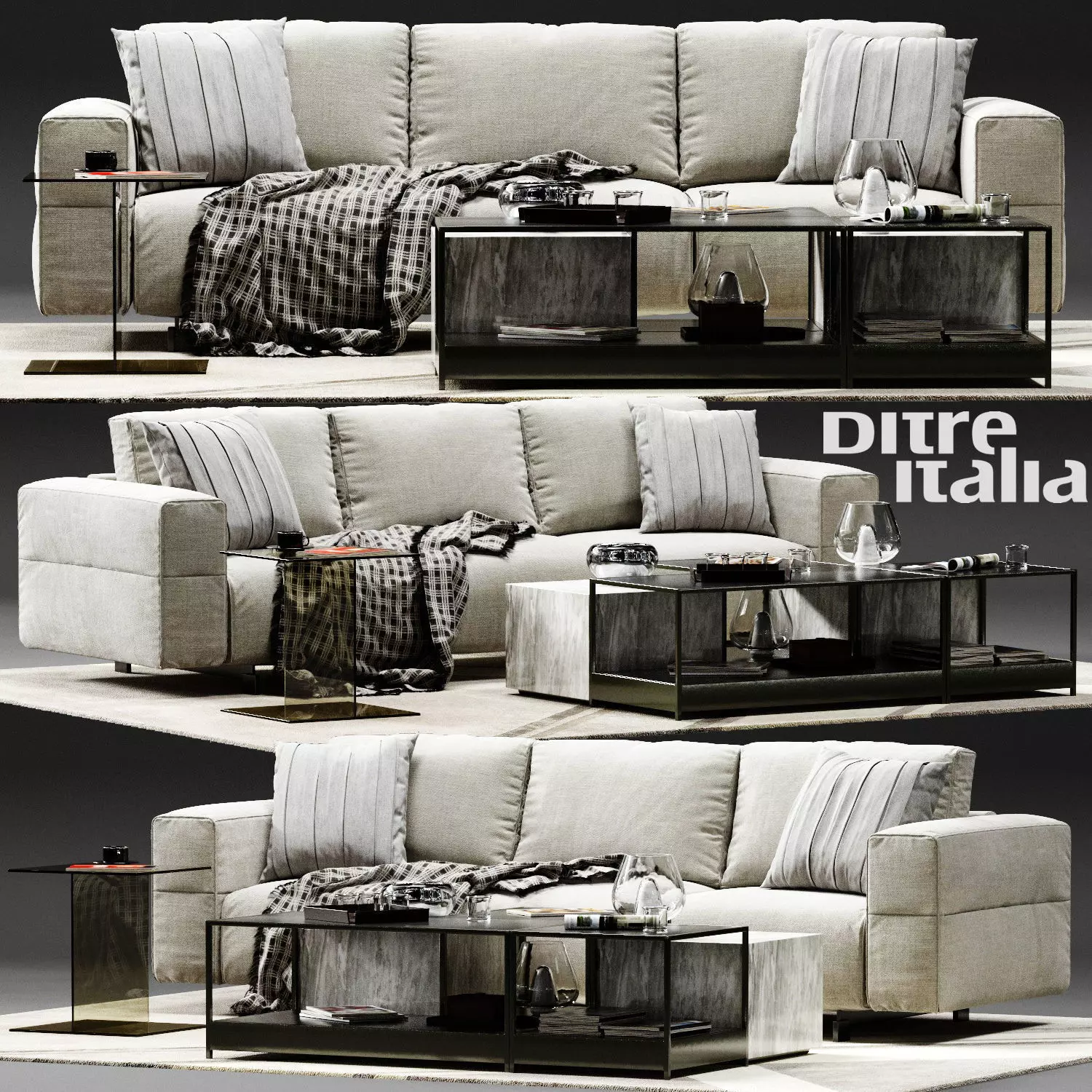 Ditre Italia BAG Sofa 05 Low-poly 3D model_0