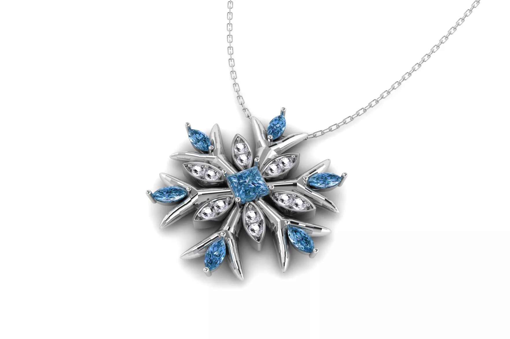 Snowflake Pendant 100 3D print model