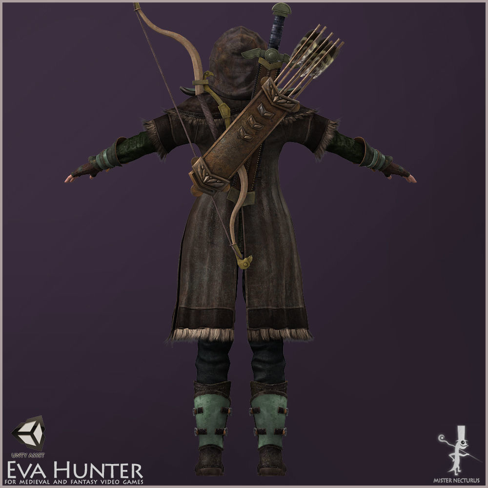 Eva Hunter Light Version Low-poly 3D model_11