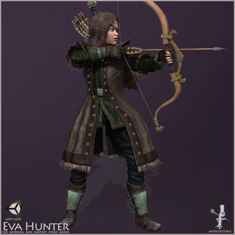 Eva Hunter Light Version Low-poly 3D model_9