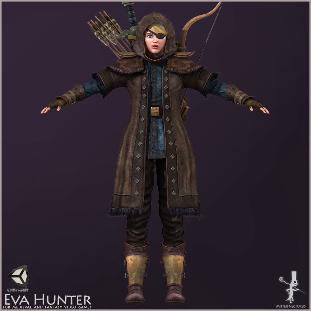 Eva Hunter Light Version Low-poly 3D model_16
