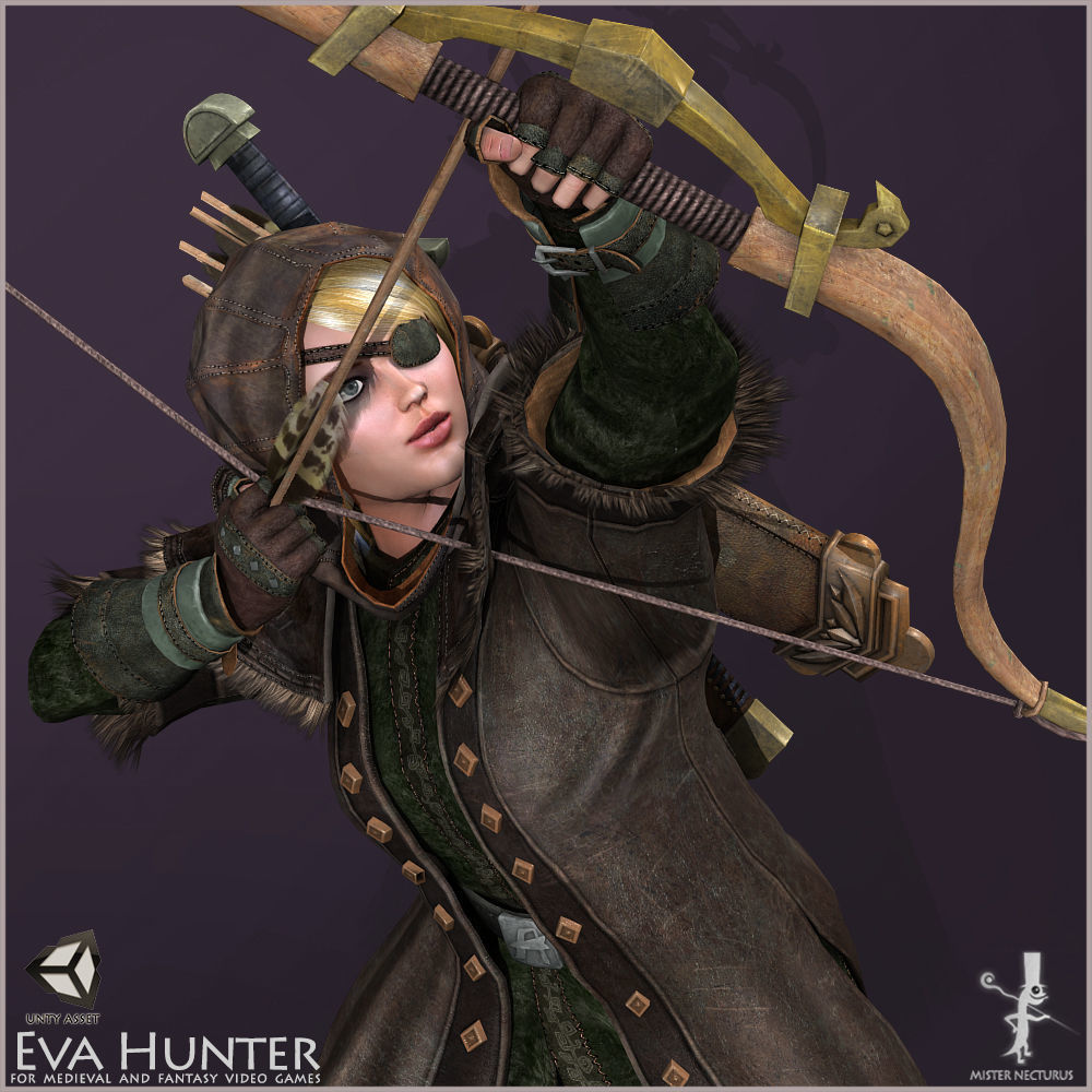 Eva Hunter Light Version Low-poly 3D model_5