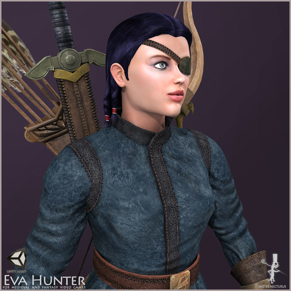 Eva Hunter Light Version Low-poly 3D model_14