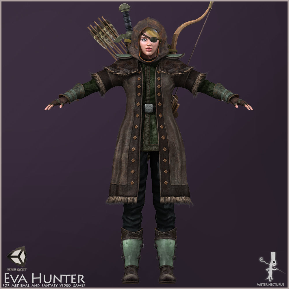 Eva Hunter Light Version Low-poly 3D model_15