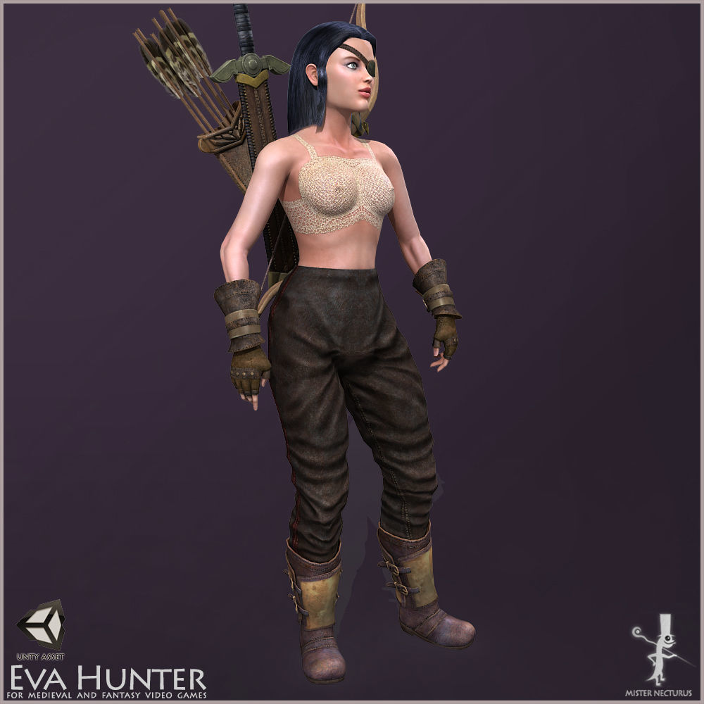Eva Hunter Light Version Low-poly 3D model_10