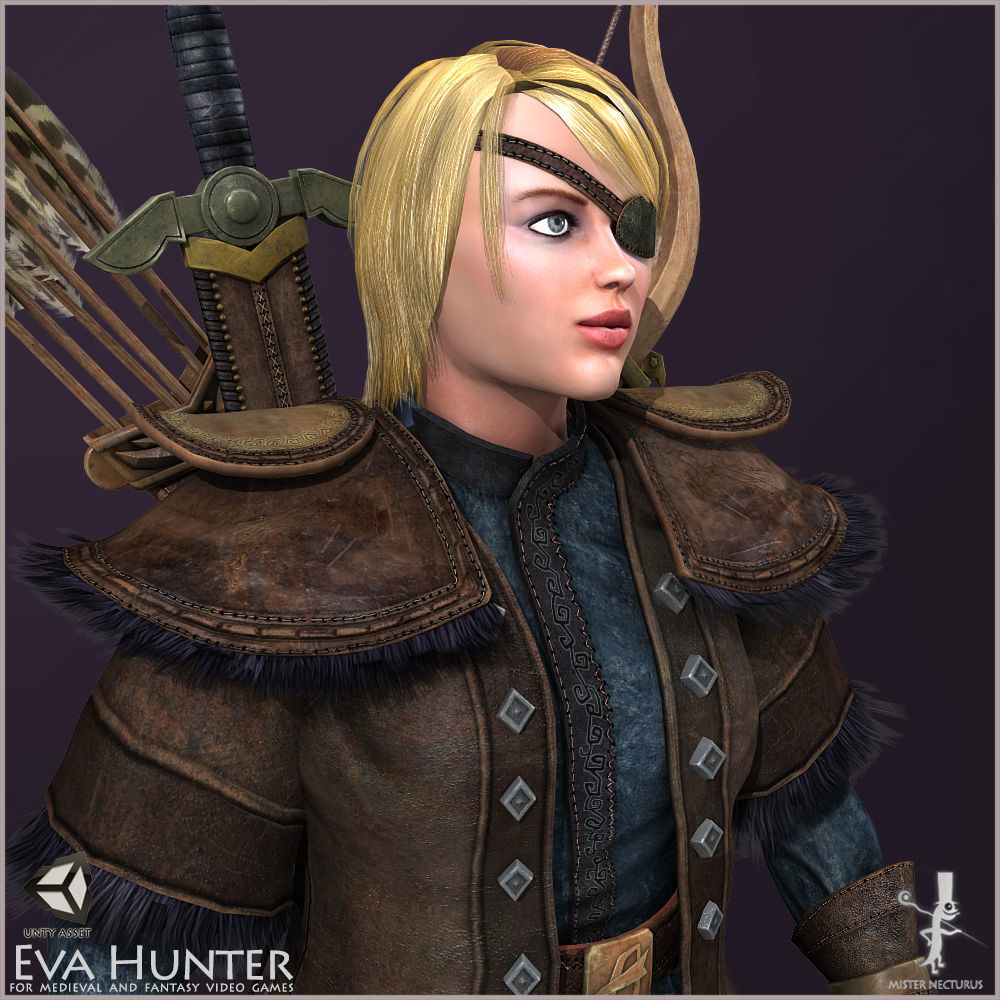 Eva Hunter Light Version Low-poly 3D model_4