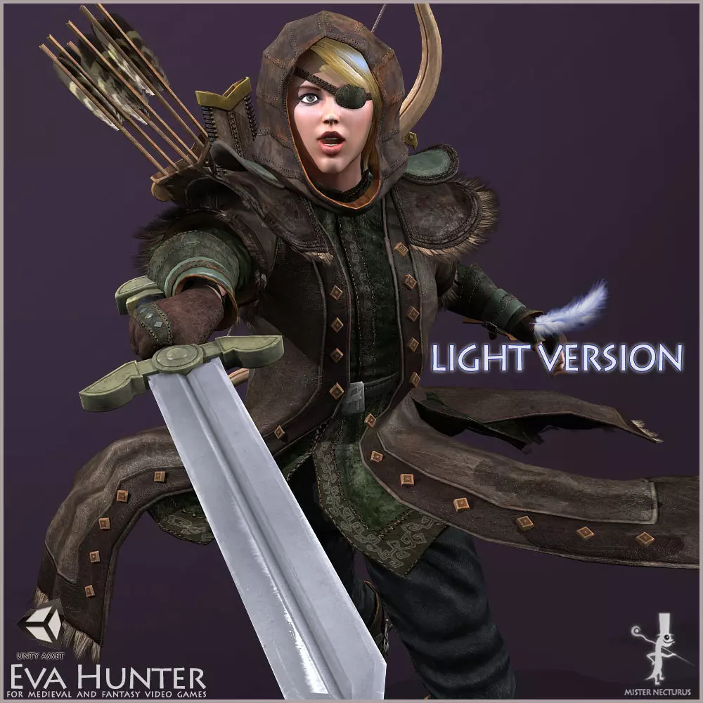 Eva Hunter Light Version Low-poly 3D model_0