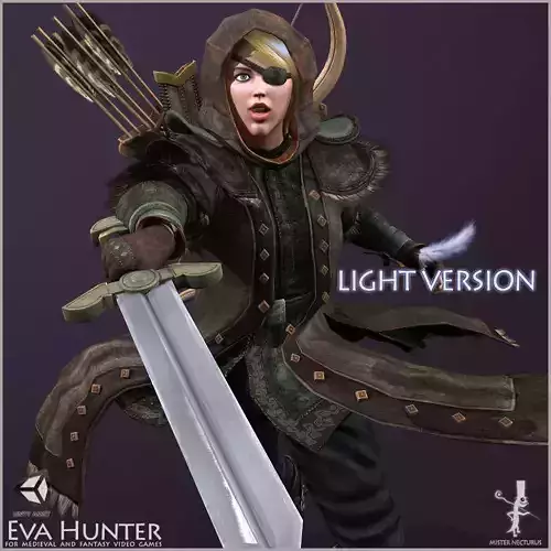 Eva Hunter Light Version Low-poly 3D model