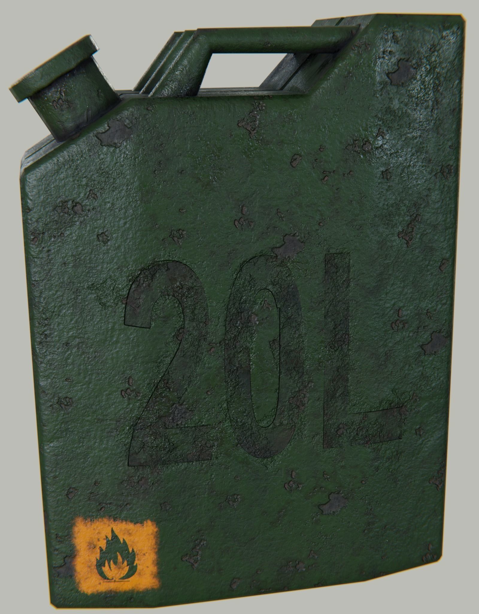 JerryCan - RedGreen - Extremly LowPoly Low-poly 3D model_1